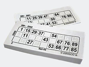 1-90 bingo ark 2400 stk. 100 ark pr. blokk.