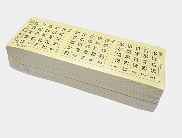 1-75 gule bingo ark, nummerbrikke